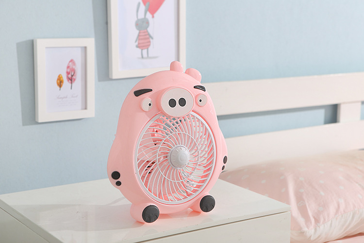 雪鸽电风扇2018新款小猪猪卡通风扇可爱粉色紫色学生宿舍家用台扇