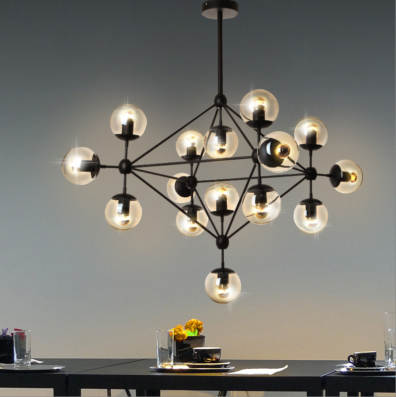 现代简约北欧分子魔豆吊灯创意工业风led复古酒吧台客厅餐厅吊灯