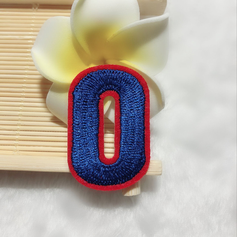 蓝色阿拉伯数字0-9组合 球衣衣服编号diy布贴 服装辅料刺绣补丁贴