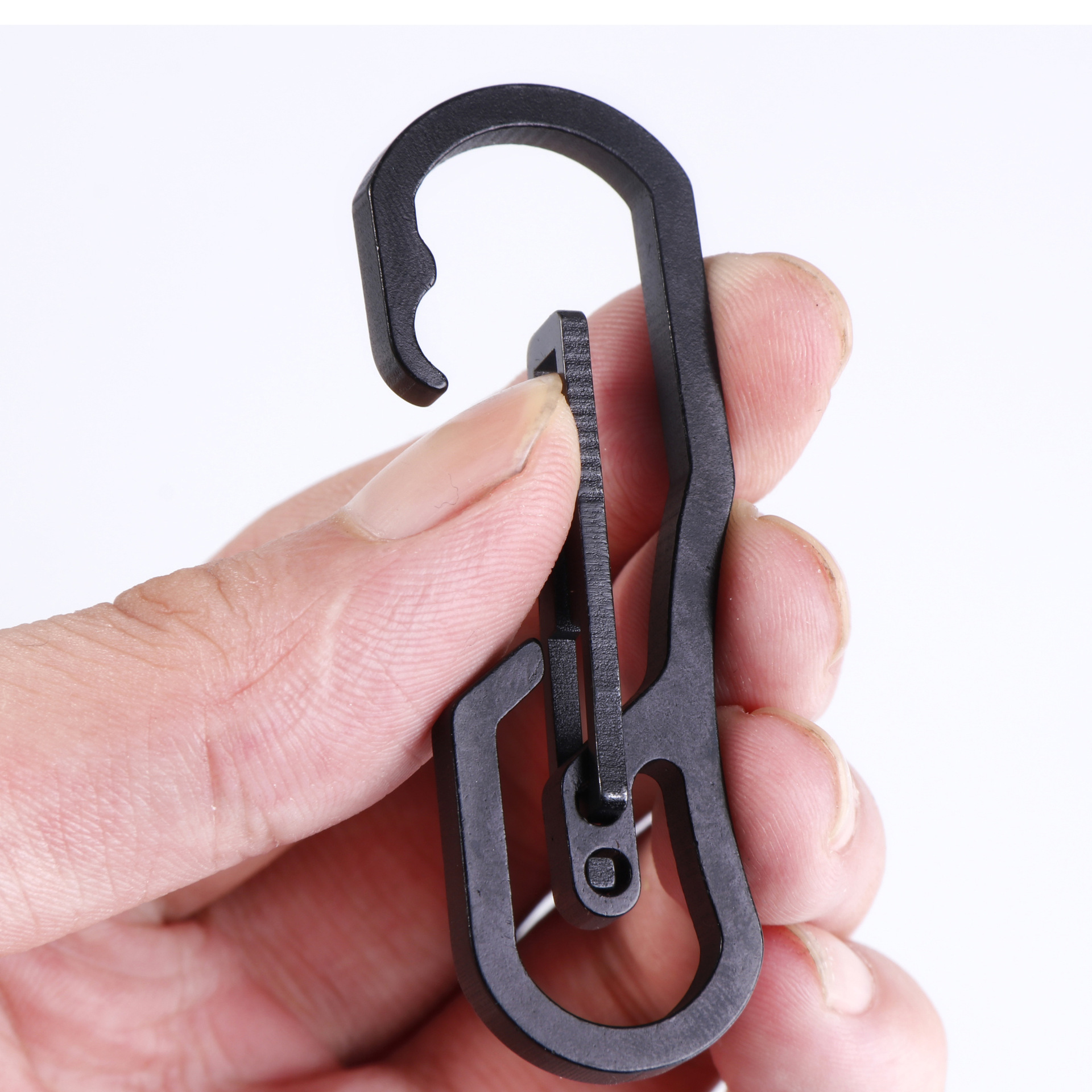 edc便捷机械师按压钥匙扣不锈钢弹性环型快挂户外多功能登山扣