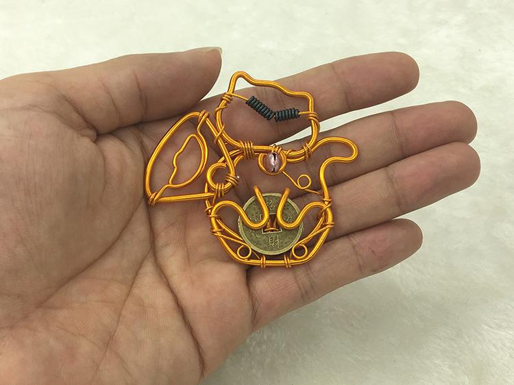 【财神猫挂件】铝丝铝线手工编织模型创意饰品挂件吉祥配饰纪念品