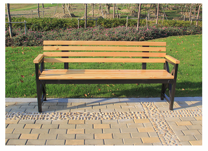 户外广场公园学校靠背座椅 公共休闲长椅景区排椅铸铝塑木公园椅