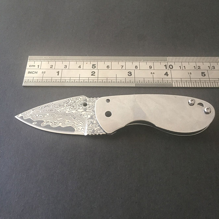 啄木鸟 折叠刀 大马士革钢刀 刀胚 手工diy半成品 刀具配件