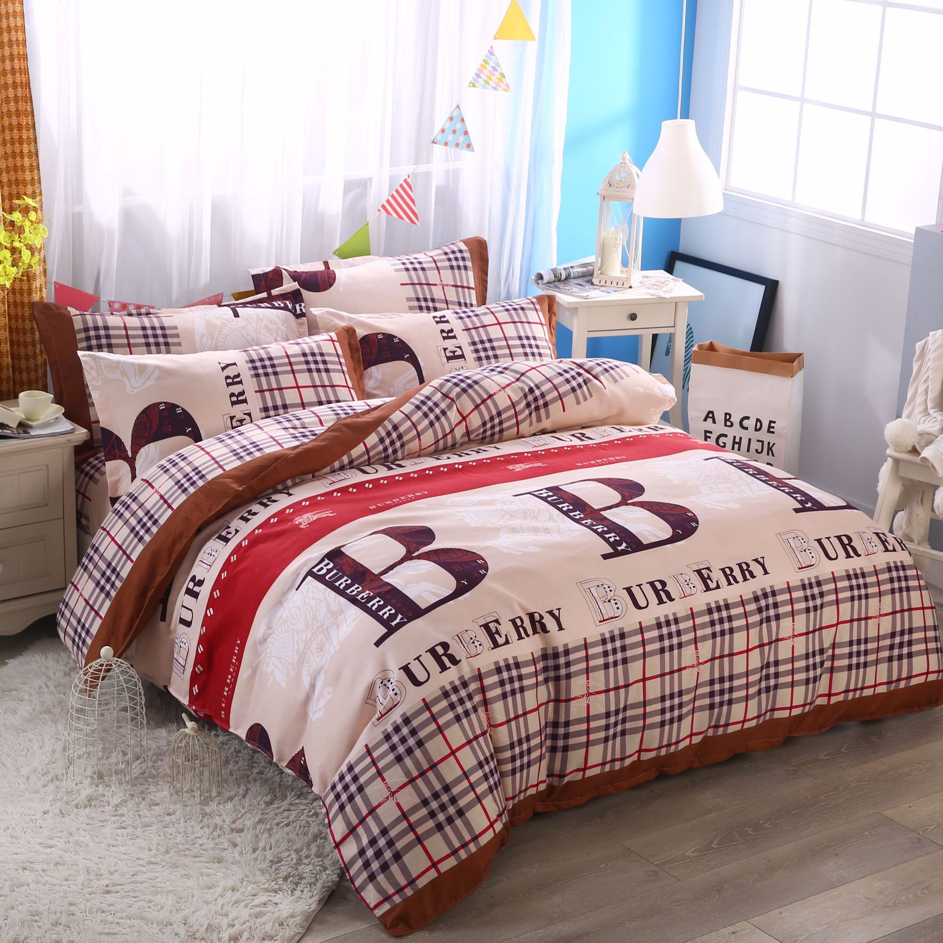 南通家纺批发床上用品植物羊绒棉磨毛四件套床单被套罩宿舍三件套