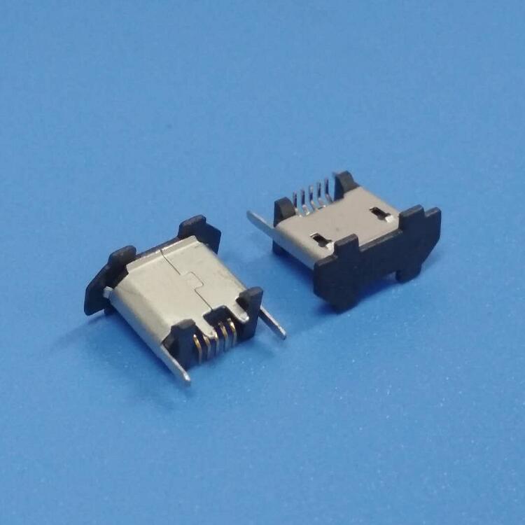 micro母座正负极图解,micro usb母座接口定义 b型micro usb 5p防水母座 沉板贴片/六脚插板 板下卧贴【带接地】