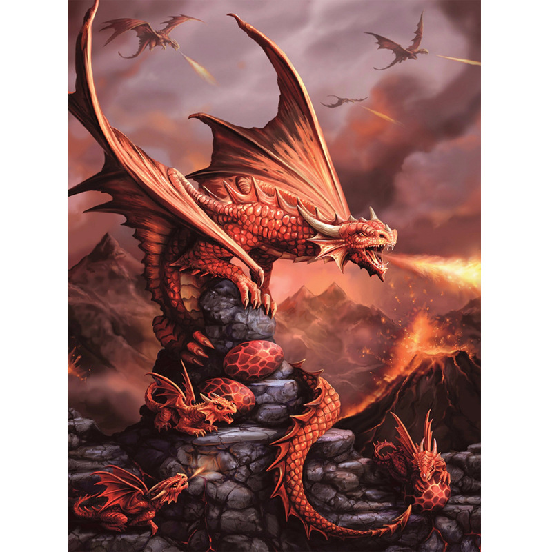 新款钻石画外贸 火龙满钻diy贴钻十字绣客厅卧室厂家直销