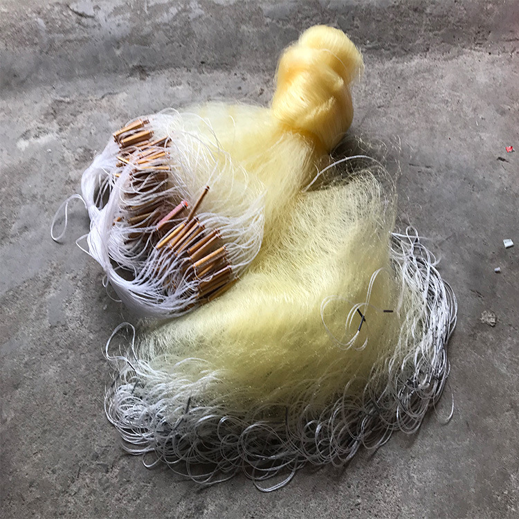 5米单层渔网鱼网木泡粘网捕鱼网粘鱼网沾网鱼塘网黄丝批发