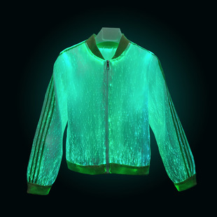 光纤发光外套 荧光夜跑道具闪光衣服 街舞服装夜光光纤长袖衣服