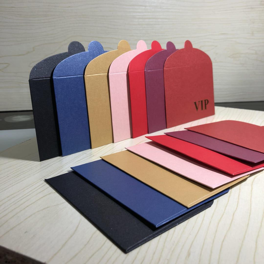 现货批发珠光纸卡套 迷你信封会员卡包西式商务邀请函信封 印logo