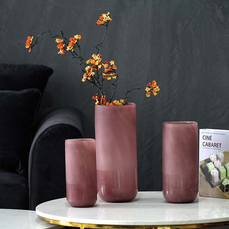 Sandblast Stained Glass Vase Modern Minimalist Craft Home Decoration Designer Pastoral Style New