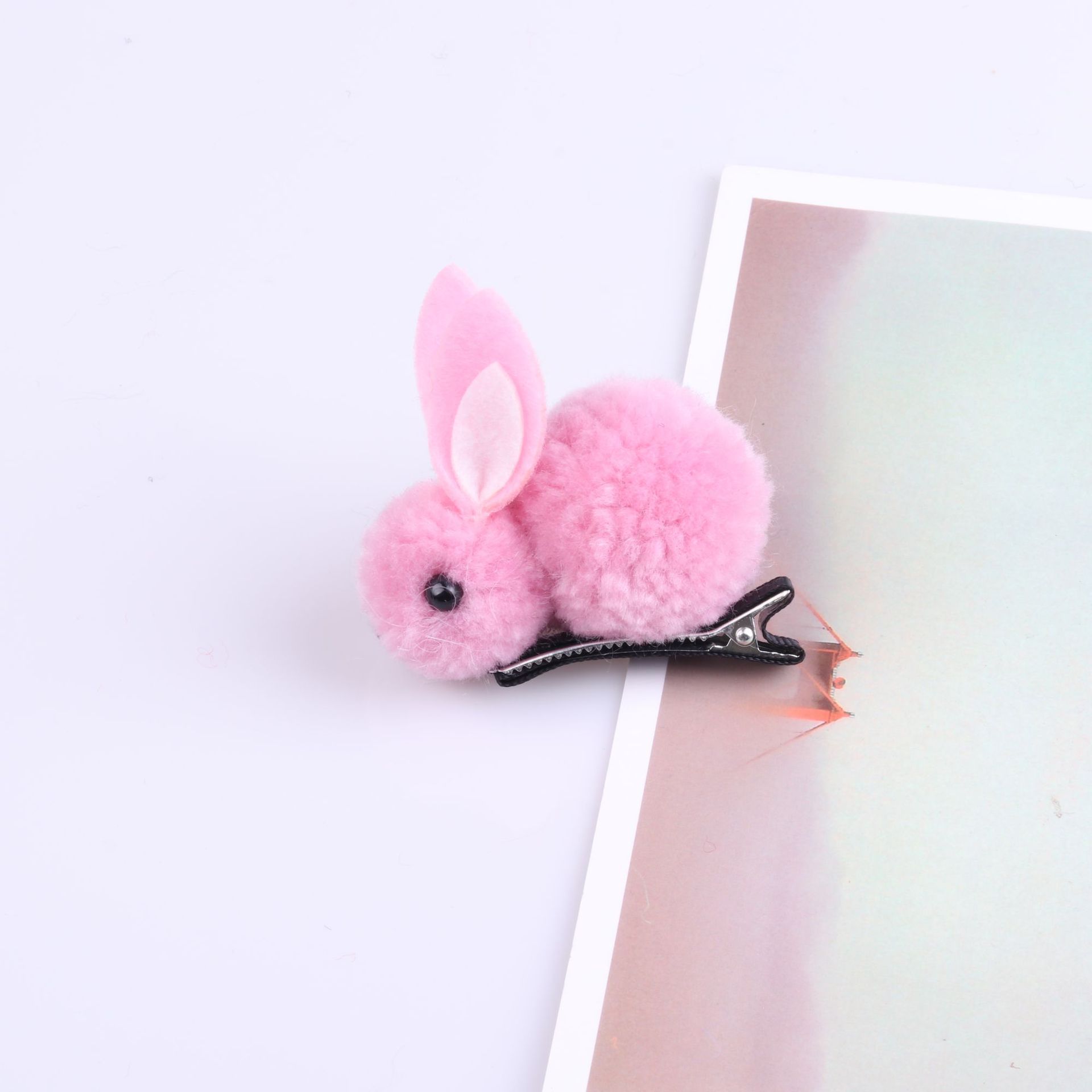 毛球小兔子发夹软妹韩国可爱甜美少女心兔子头饰毛毛发卡