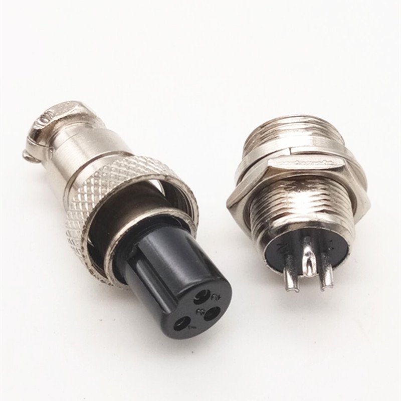 直销3芯航空插头gx12-3芯 3芯整套航空插公母头 m12 gx12 3芯插件