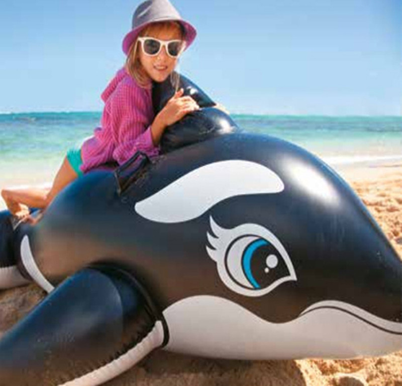水上动物游泳圈坐骑海豚鲸鱼座圈玩具成人充气带手把冲浪厂家直销