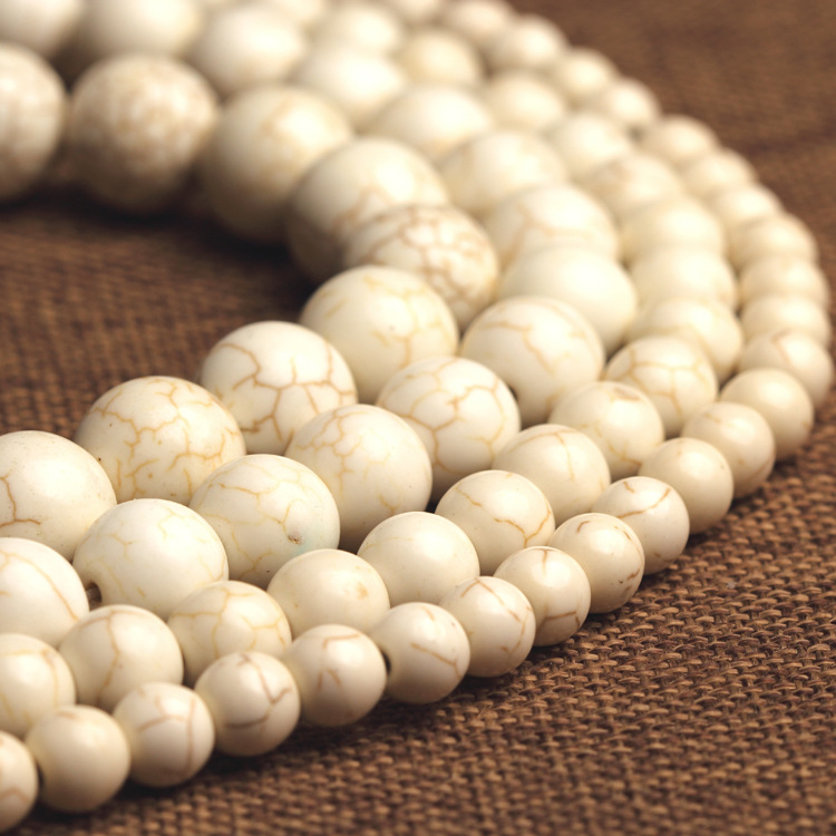 合成白松石圆珠半成散珠 星月金刚菩提手链手串圆珠diy配件松石