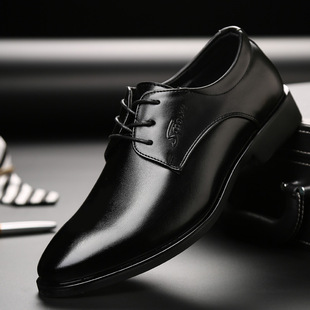 男鞋秋季商务正装男士皮鞋男系带黑色皮鞋 外贸皮鞋男 work shoes