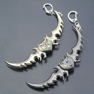wow魔兽世界武器恶魔猎手蛋刀霜之哀伤剑合金兵器钥匙扣挂件