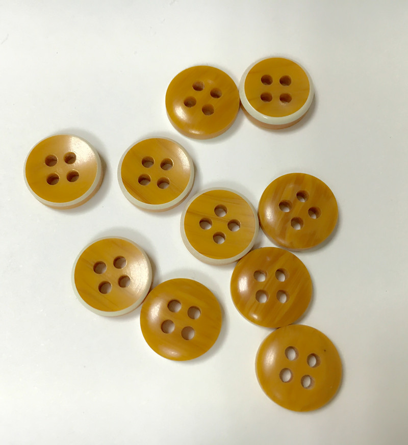 衬衫小纽扣扣子批发高档简约树脂四眼仿木纹衬衣钮扣女式11.5mm