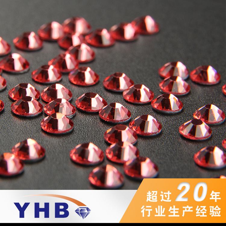 Foreign Trade Hot-Selling Ornament Accessories Hot Drilling Lotus Red Glass DMC Drill Ss34 Luggage DIY Decoration Glass Drill Accessories