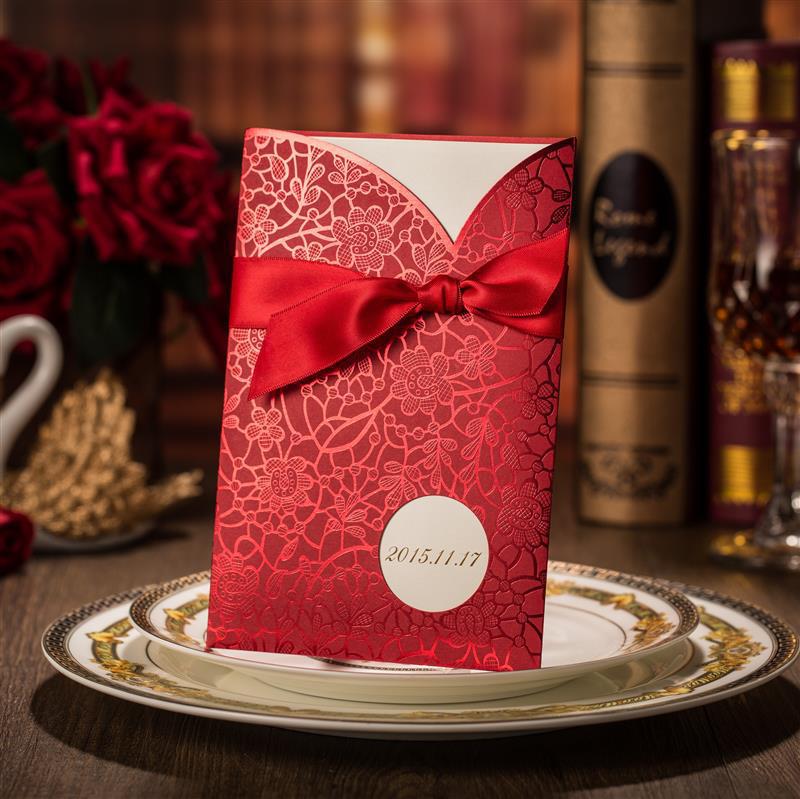 初嫁时尚喜帖结婚请柬 红色中式个性请帖 xq011