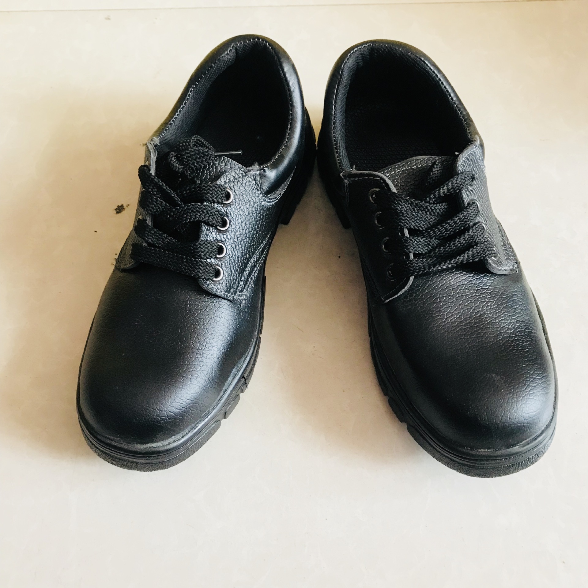 黑低腰带钢头劳保皮鞋 防砸 安全防护低帮鞋 光滑防水牛皮工作鞋