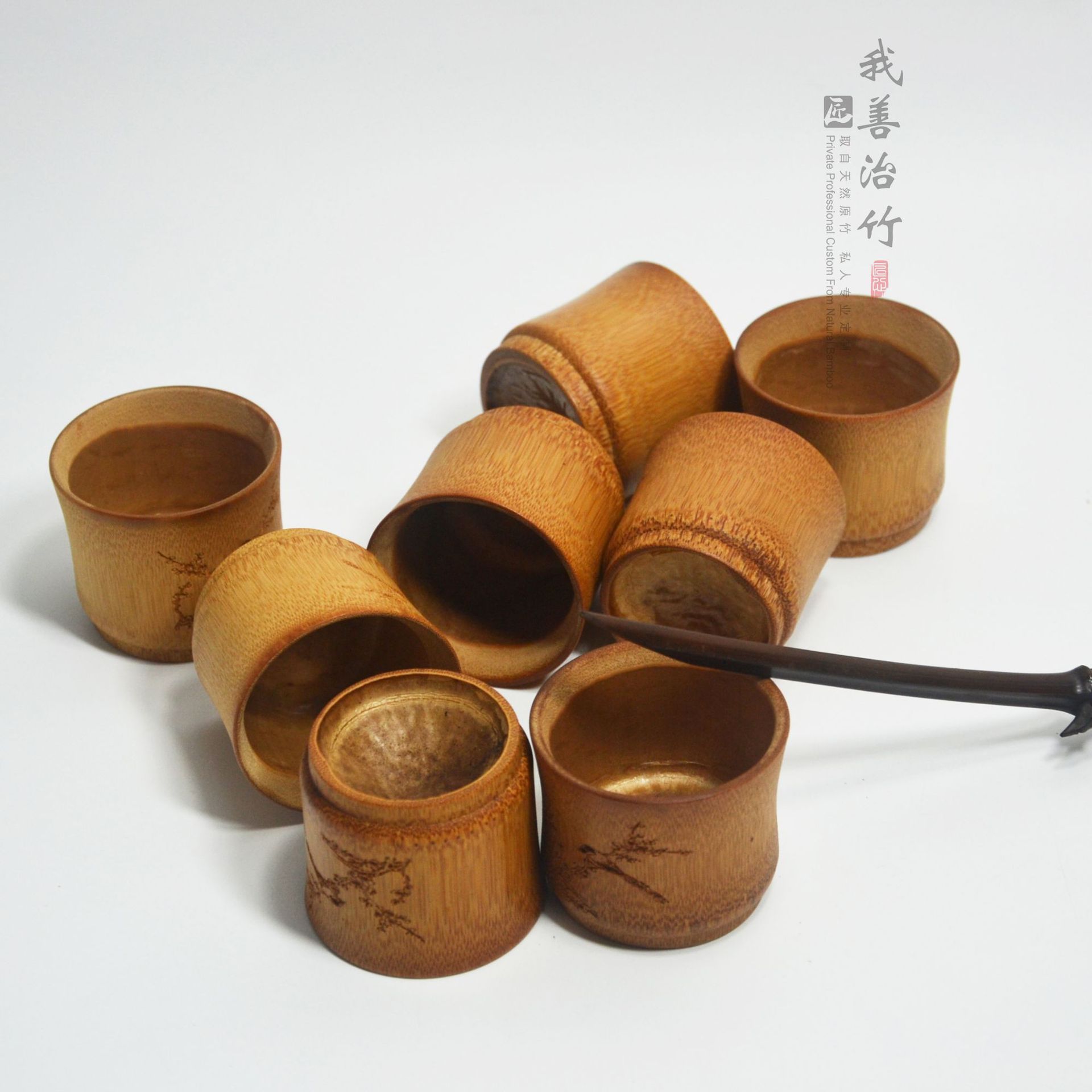 茶具酒具_厂家天然小竹杯茶杯小酒杯茶具酒具瘦腰高