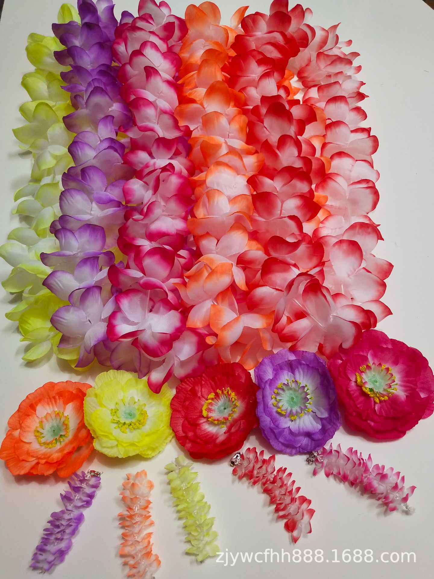 2019仙女款 夏威夷花环 多色花环 套装花环 生产厂家 球迷花环