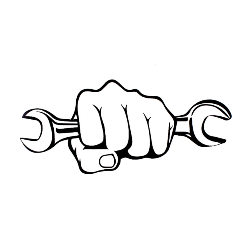 个性化汽车贴纸 机械手拿扳手搞笑摩托车反光贴 厂家直销跨境专供