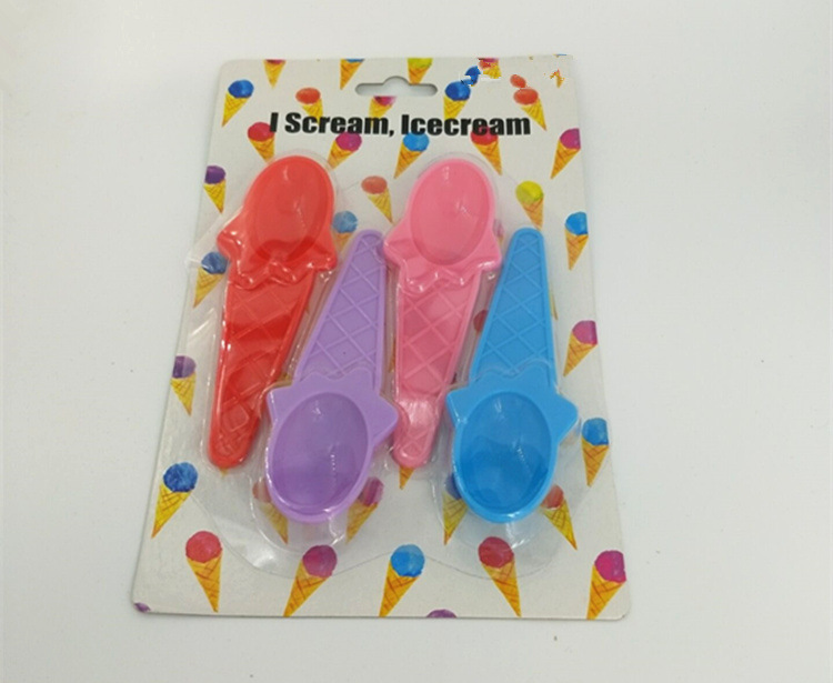 Spoon Ice Cream Spoon Children Spoon Plastic New Product Color Setting Wholesale Multi-Color Optional