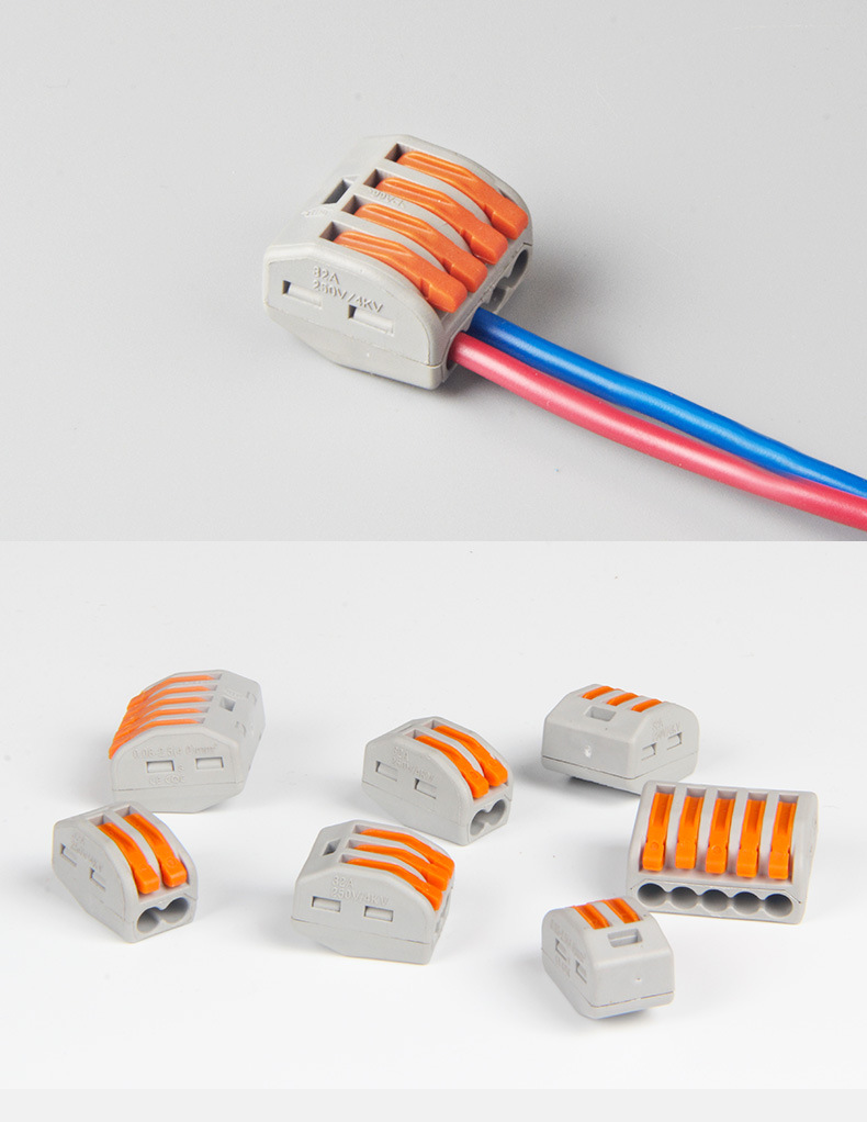 厂家促销 5孔卡扣家居电线快速连接器 接头端子排 pct-215接线端