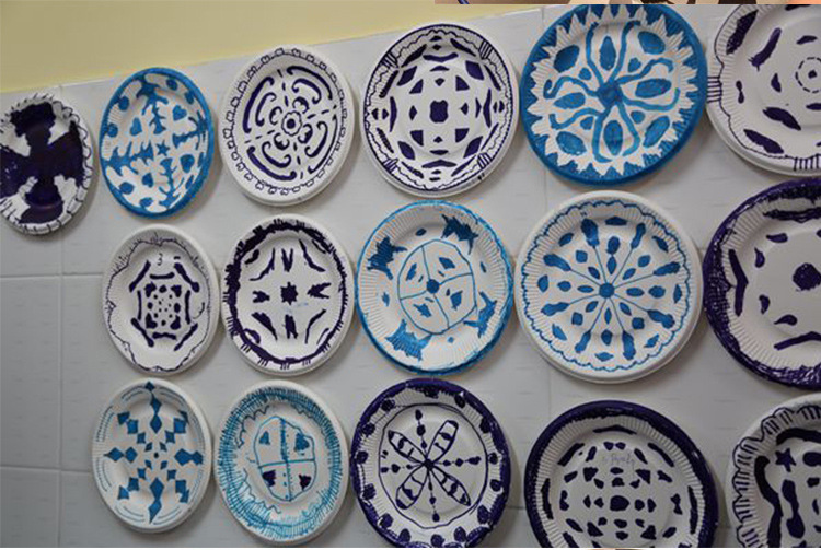 一次性纸盘子幼儿园手工diy绘画画盘子蛋糕餐盘纸碟子纸盘68910寸