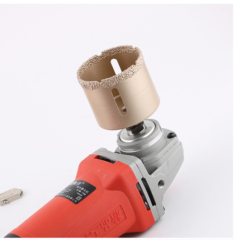 石材鹅卵石玻化砖瓷砖陶瓷钎焊金刚石打孔钻头角磨机大理石开孔器