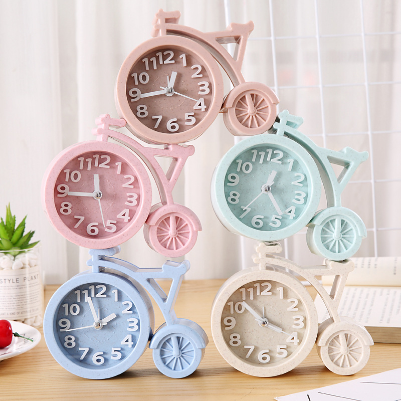 Wheat Straw Creative Fashion Alarm Clock Japanese Home Bedside Small Clock Gifts for Classmates Friend Graduation Gift Yuelu