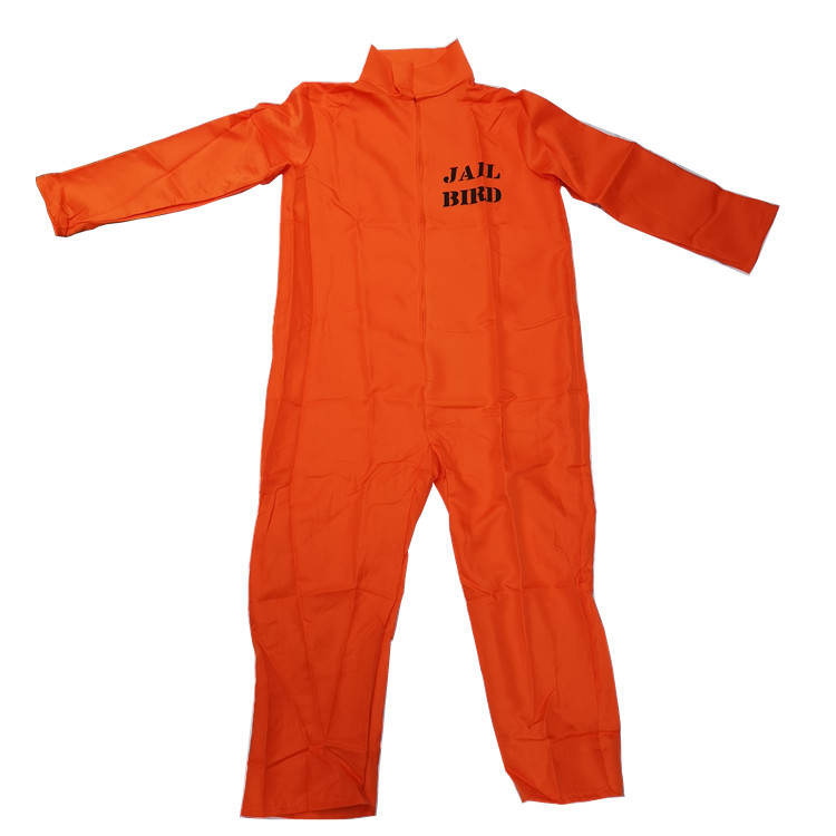 万圣节美国成人男女表演服装囚犯扮演服饰橙色囚犯服囚服