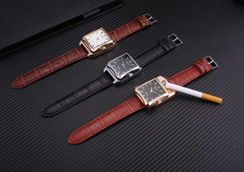 电子智能多功能手表点烟器男士石英腕表点烟器礼品防风打火机