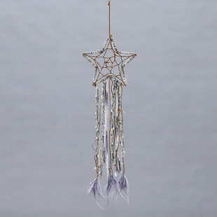 新款五角星捕梦网铃铛挂件 车挂饰手工风铃 家居门饰空中 批发