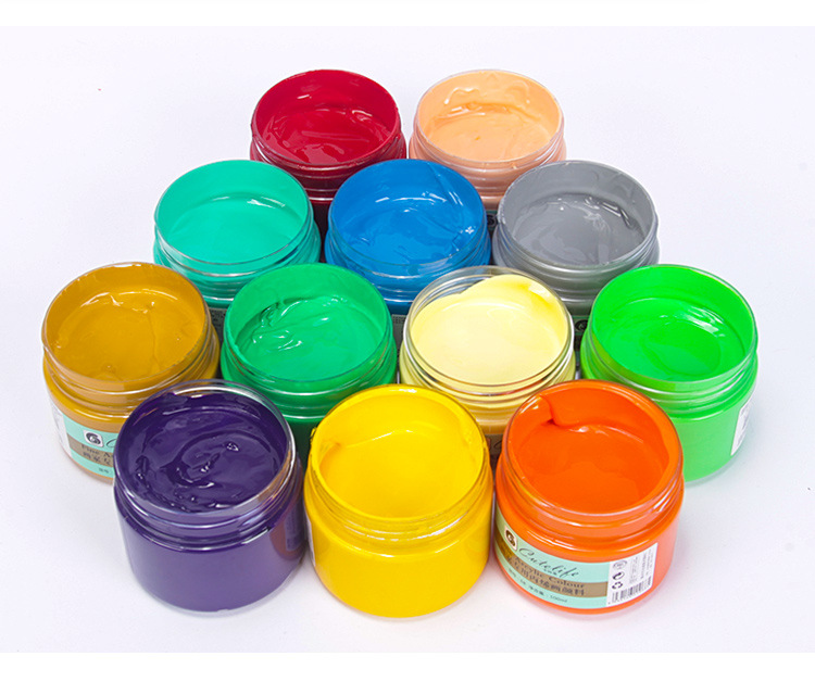 丙烯颜料100ml24色套装初学者墙绘纺织t恤陶瓷鞋纺织diy手绘防水