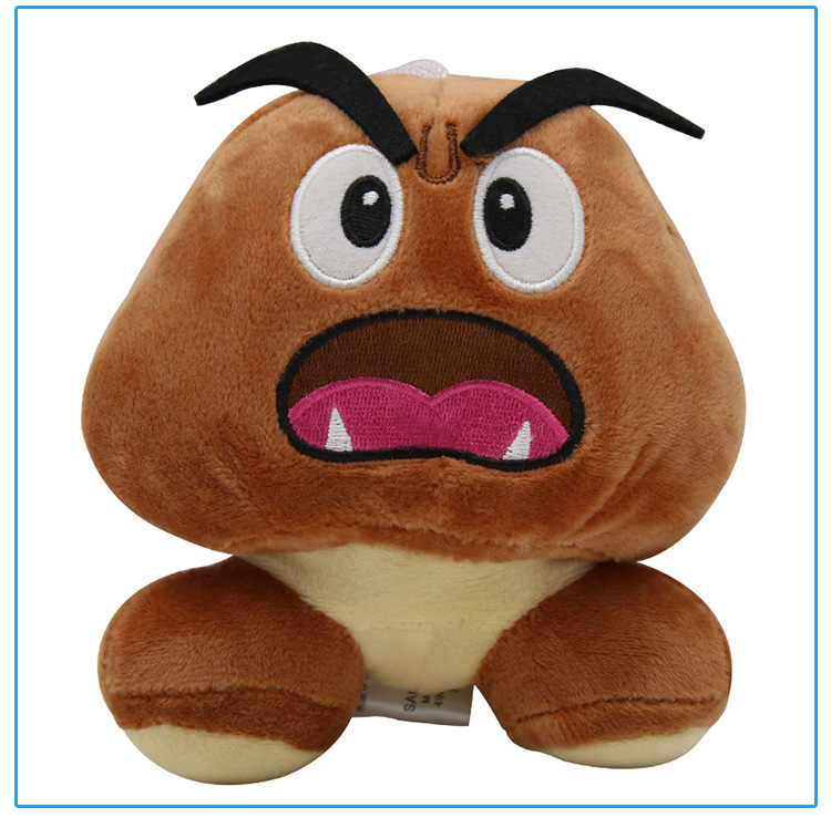 超级玛丽板栗仔毒蘑菇毛绒公仔 动漫周边 5款马里奥兄弟玩具定制