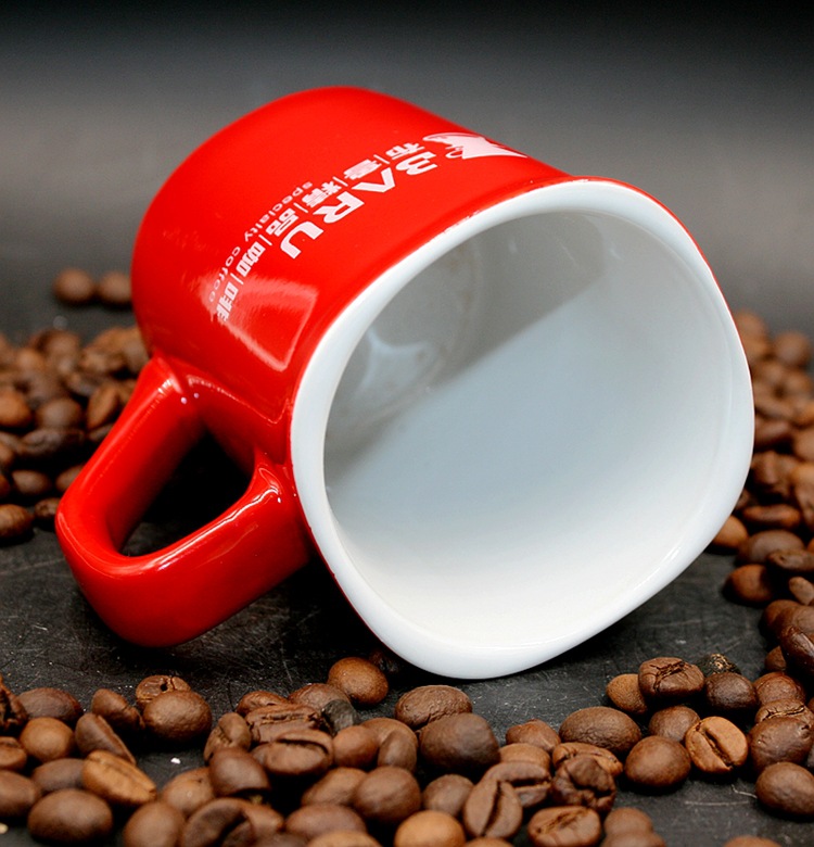 红色雀巢红咖啡杯广告杯马克杯子情侣对杯可定制logo结婚礼品杯