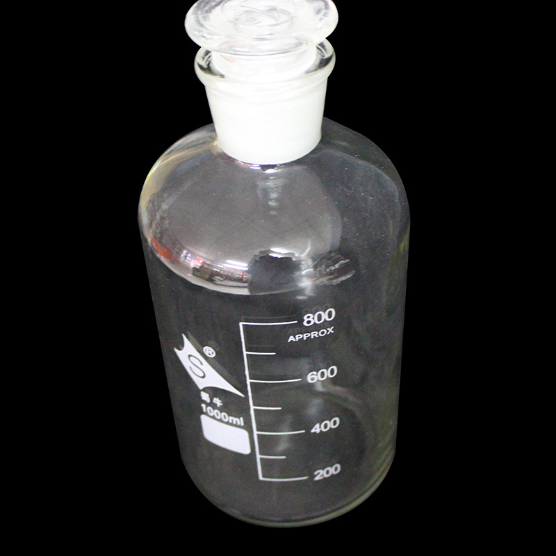 供应工厂用透明试剂瓶细口瓶 玻璃磨口试剂瓶带刻度