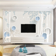 新款北欧风格背景墙壁画客厅卧室8d个性创意装修壁纸墙纸
