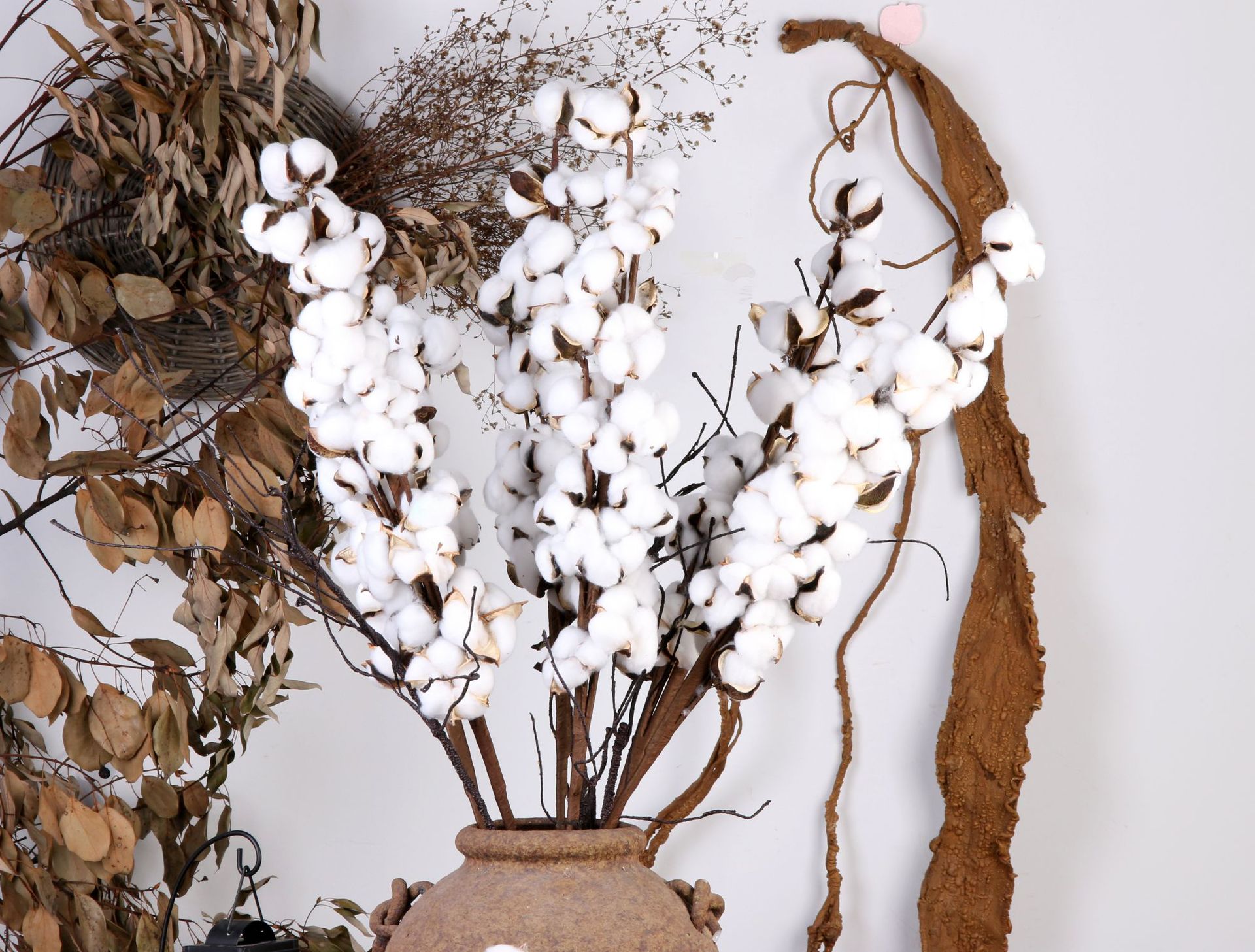 高档仿真花假花棉花单枝客厅装饰插花摄影道具花艺复古永生花批发