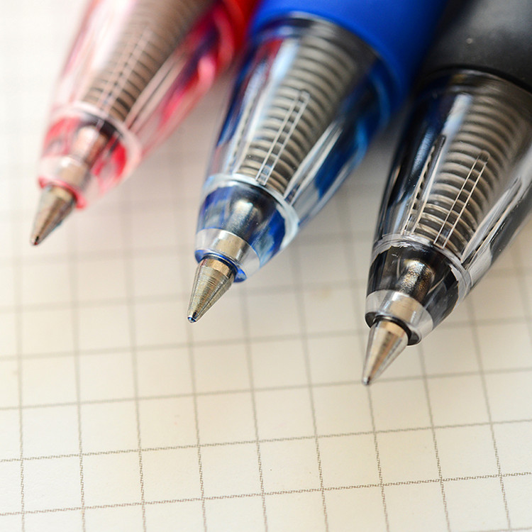 日本三菱umn-152文具0.5mm双珠四色替芯按动式水笔考试笔中性笔