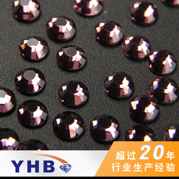 Factory Hot-Selling Ornament Accessories Hot Drilling Light Purple Rubber Bottom Korean Rhinestone Glass Manicure More Sizes Boutique Swarovski Rhinestone Emulation