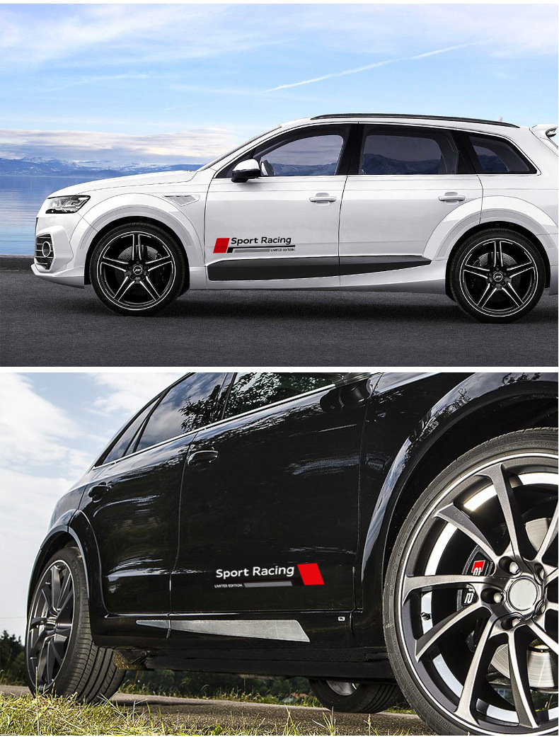 适用于奥迪a4la6lq5a3q3车身贴 个性装饰遮挡划痕车贴汽车侧门贴