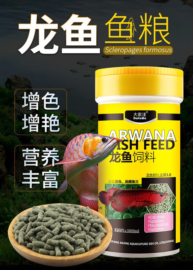 安景批发龙鱼饲料颗粒银龙鱼金龙鱼红龙专用鱼食鱼饲料