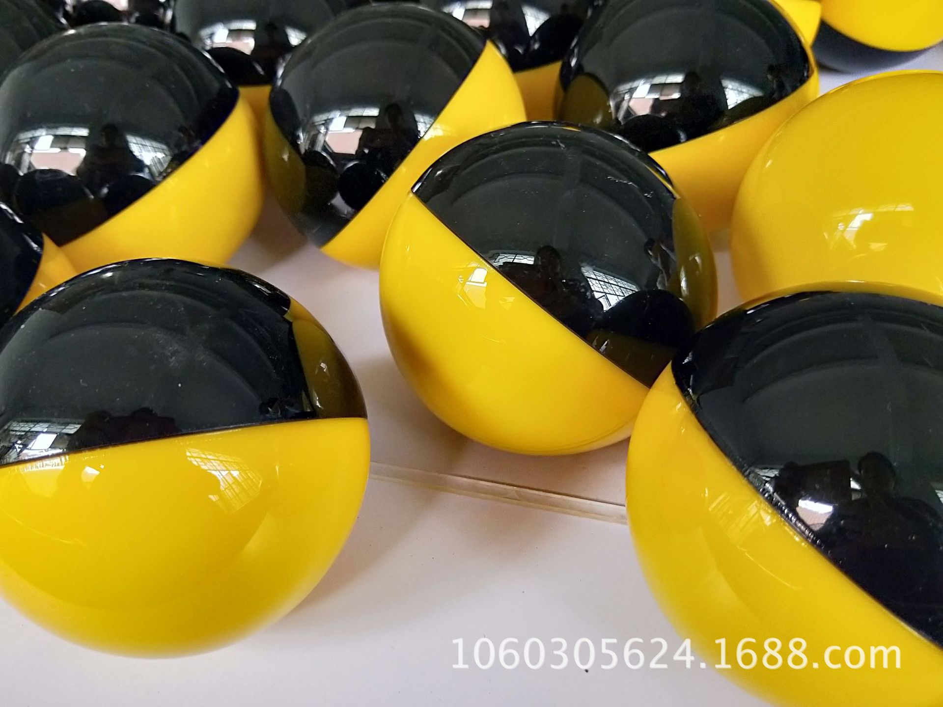 亚克力球拼接双色球黑黄旋转球有机玻璃罩子定做水晶球批发