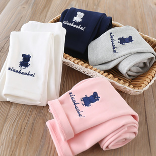 321201 4色入 字母卡通刺绣针织打底裤童裤童装批发0.