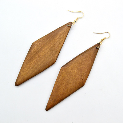 欧美个性木头耳环耳坠耳饰 时尚夸张木头耳坠 跨境电商小饰品货源