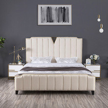美式轻奢简约现代美式休闲公主布艺床1.8米主卧双人床软包婚床