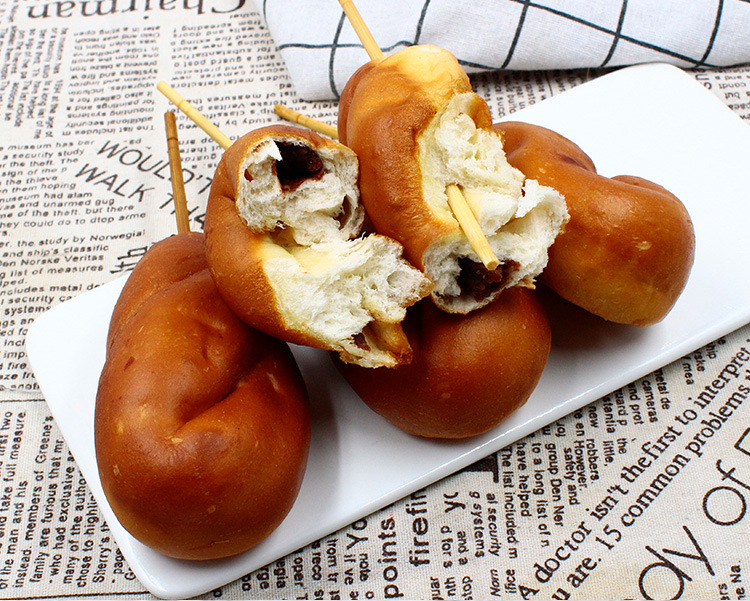 80后老式怀旧鸡腿面包350g/袋 热狗手撕面包油炸豆沙面包厂家批发